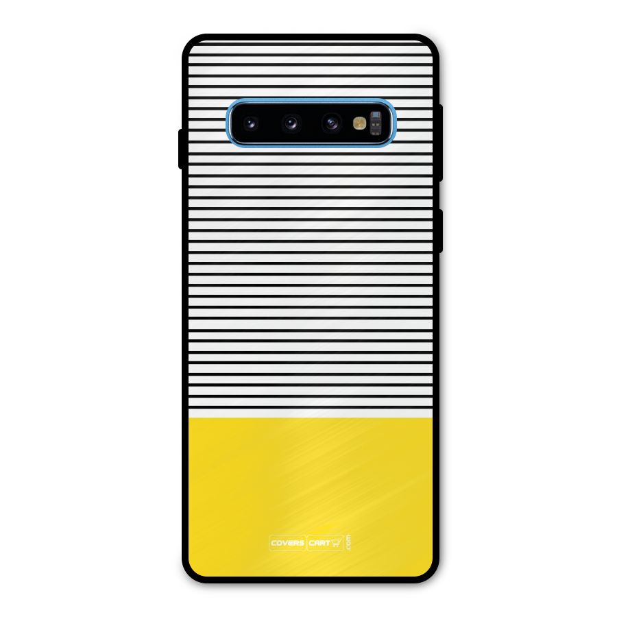 Bright Yellow Stripes Metal Back Case for Galaxy S10