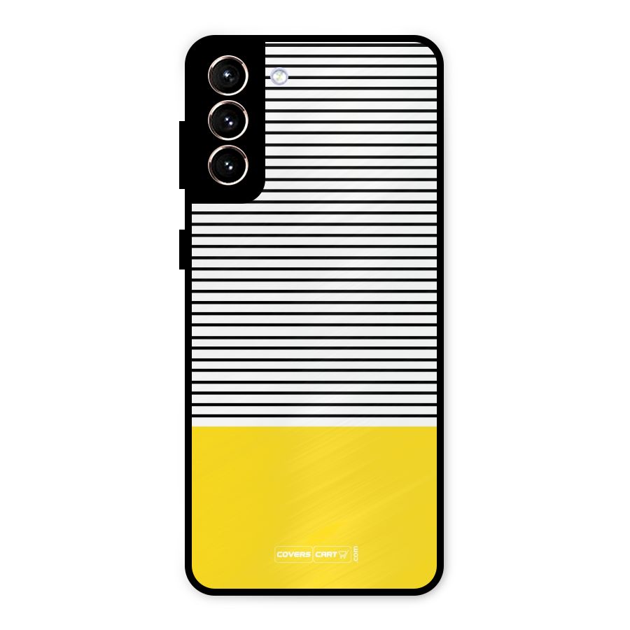 Bright Yellow Stripes Metal Back Case for Galaxy S21 Plus
