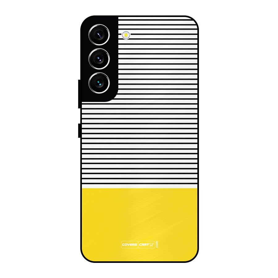 Bright Yellow Stripes Metal Back Case for Galaxy S22 5G