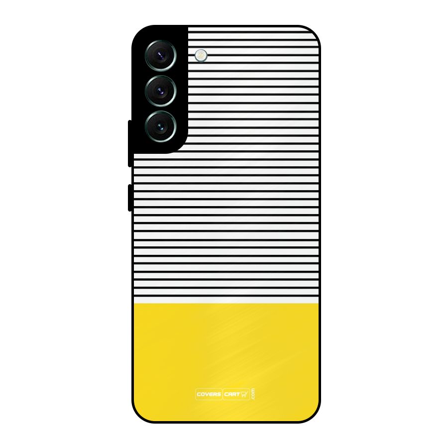 Bright Yellow Stripes Metal Back Case for Galaxy S22 Plus 5G