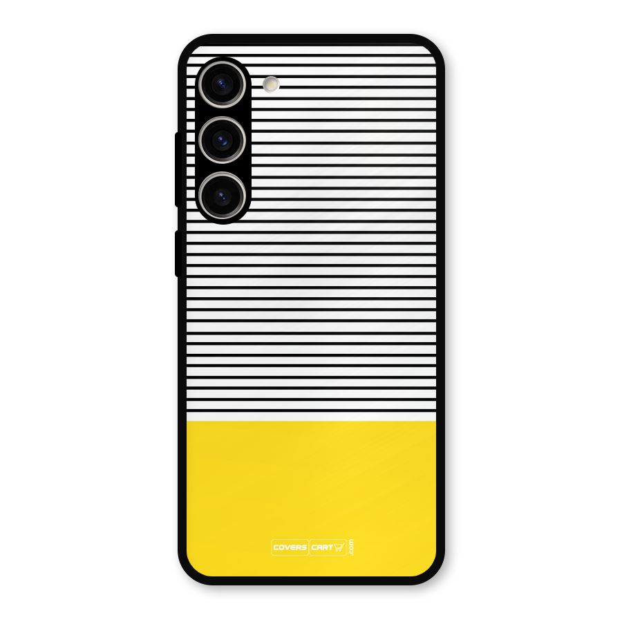 Bright Yellow Stripes Metal Back Case for Galaxy S23 Plus