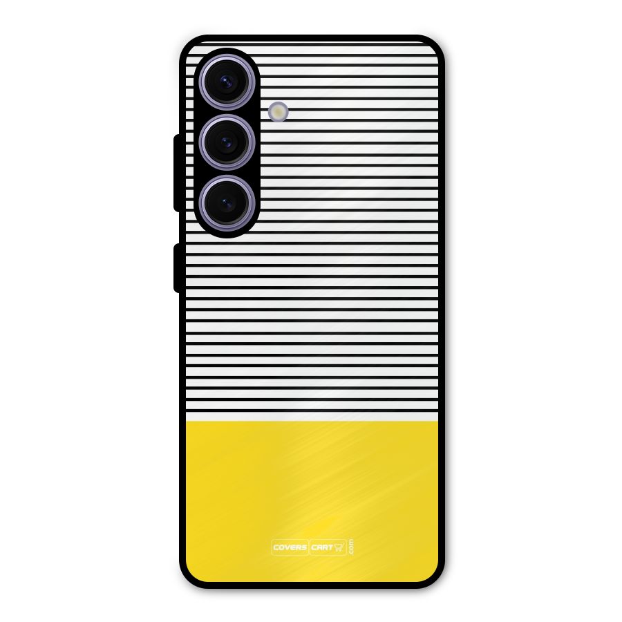 Bright Yellow Stripes Metal Back Case for Galaxy S24