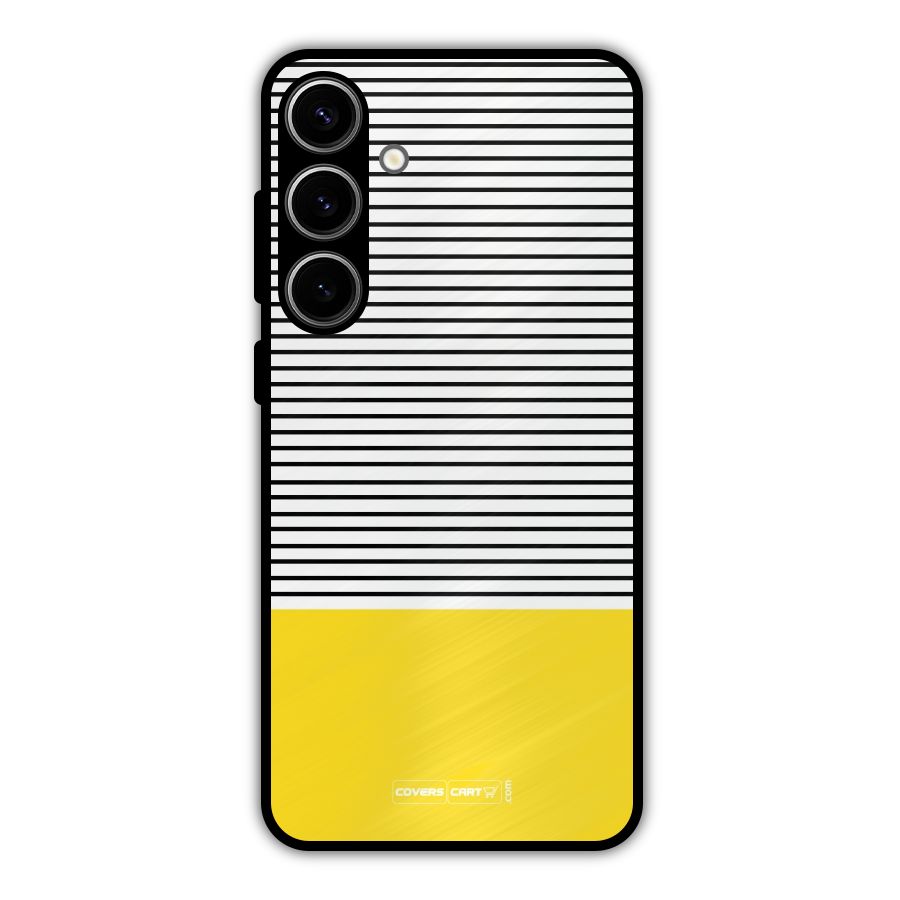 Bright Yellow Stripes Metal Back Case for Galaxy S24 Plus