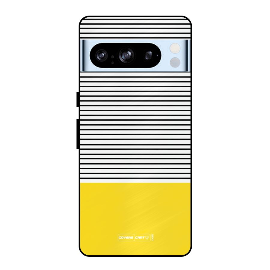 Bright Yellow Stripes Metal Back Case for Google Pixel 8 Pro