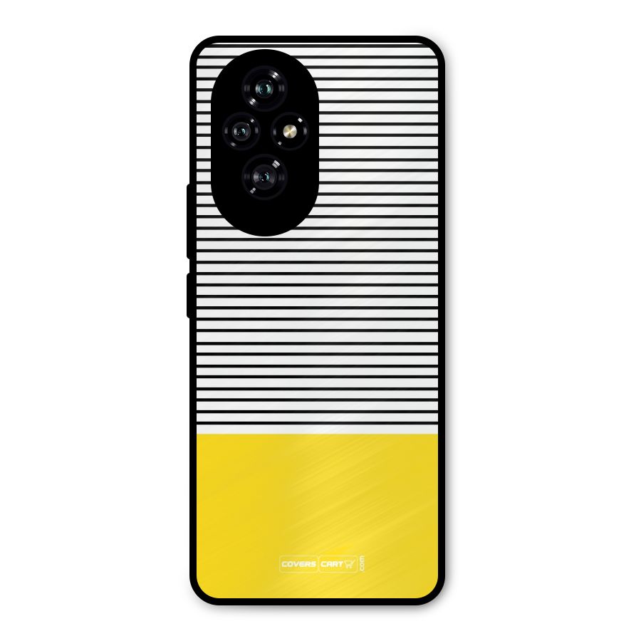 Bright Yellow Stripes Metal Back Case for Honor 200