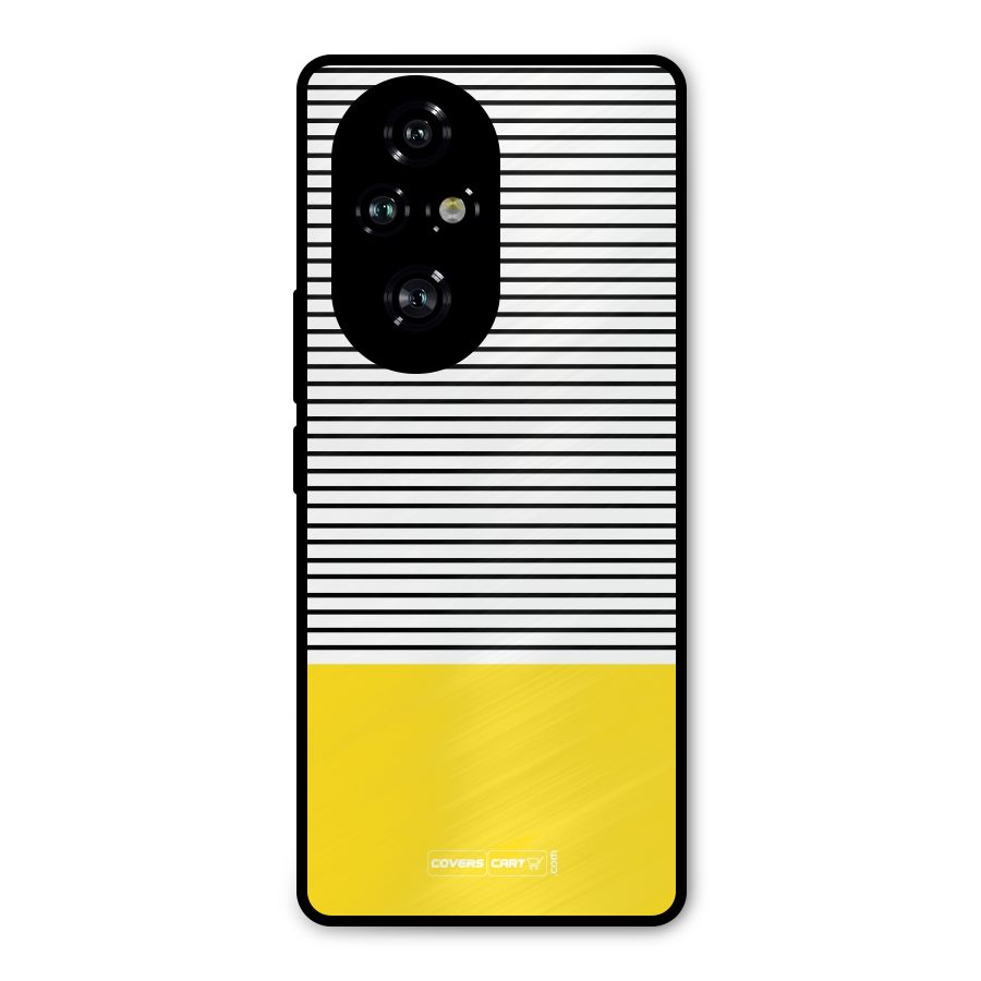 Bright Yellow Stripes Metal Back Case for Honor 200 Pro