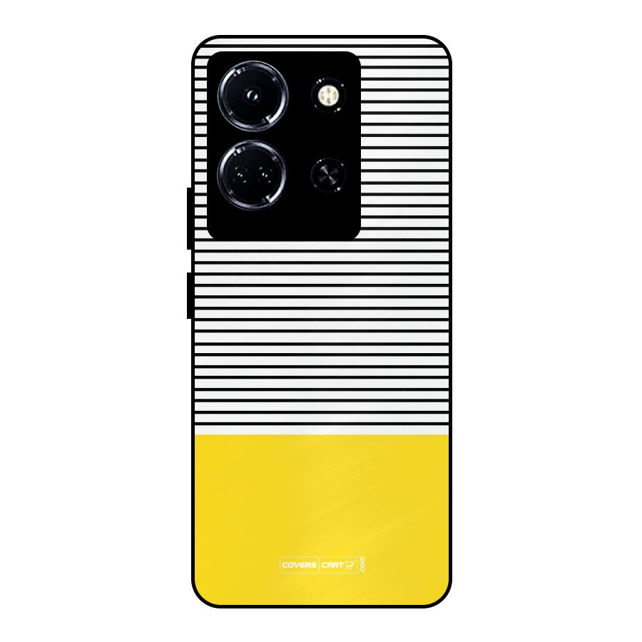 Bright Yellow Stripes Metal Back Case for Infinix Note 30 5G
