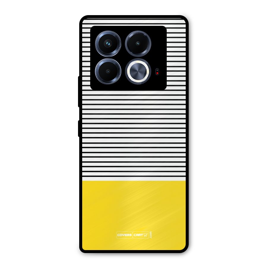 Bright Yellow Stripes Metal Back Case for Infinix Note 40 5G