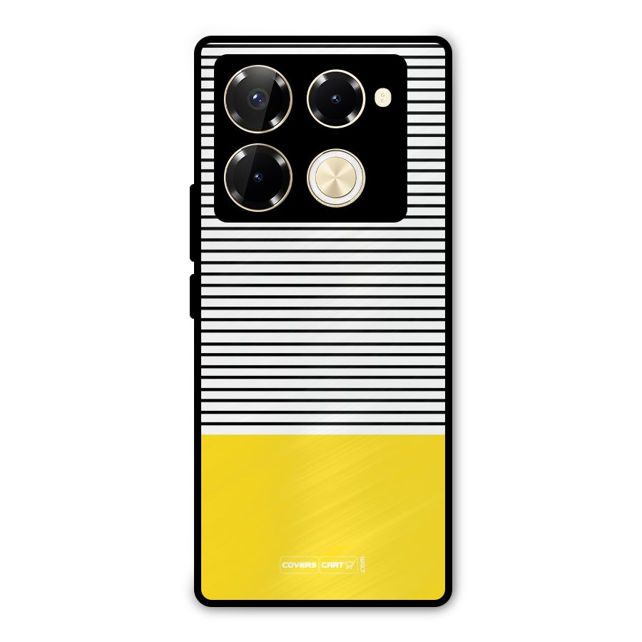 Bright Yellow Stripes Metal Back Case for Infinix Note 40 Pro