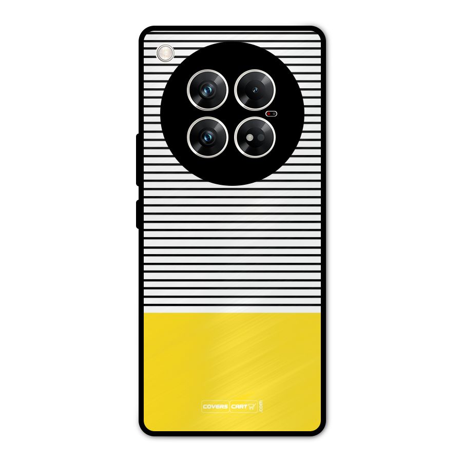 Bright Yellow Stripes Metal Back Case for Infinix Zero 40 5G