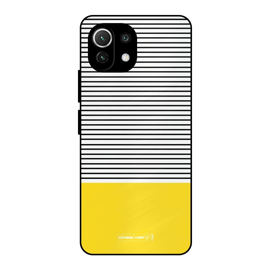 Bright Yellow Stripes Metal Back Case for Mi 11 Lite