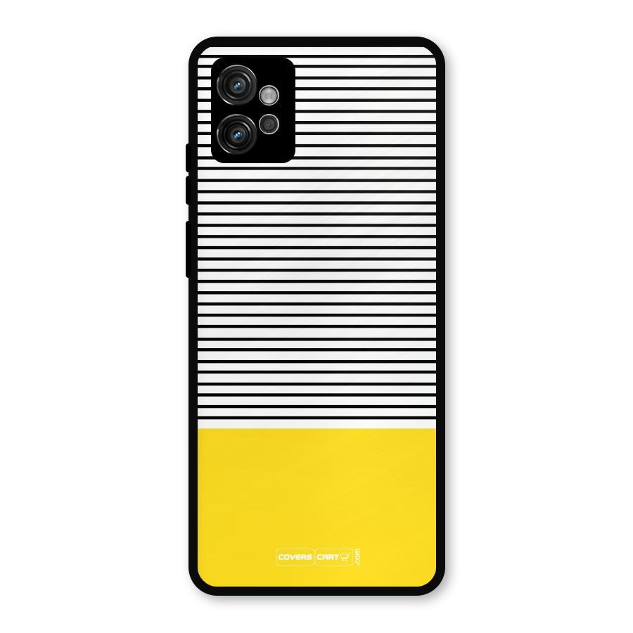 Bright Yellow Stripes Metal Back Case for Moto G32