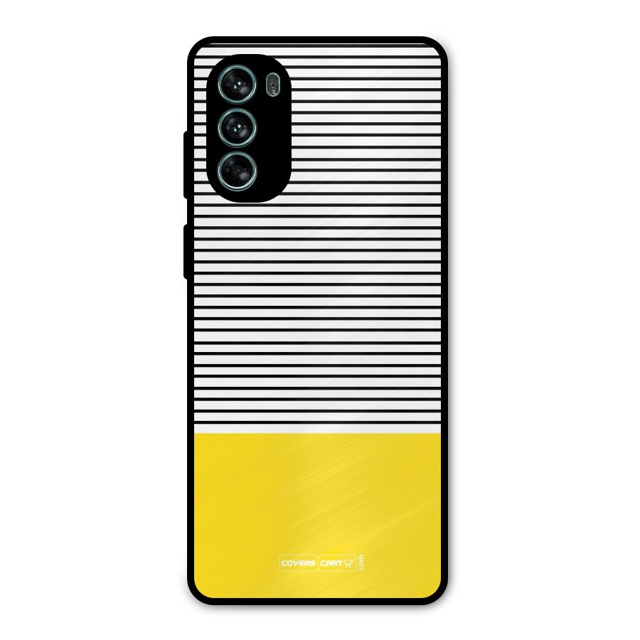 Bright Yellow Stripes Metal Back Case for Moto G62