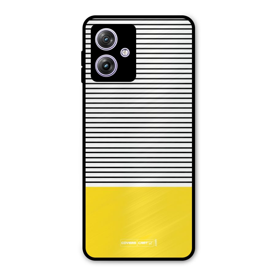 Bright Yellow Stripes Metal Back Case for Moto G64
