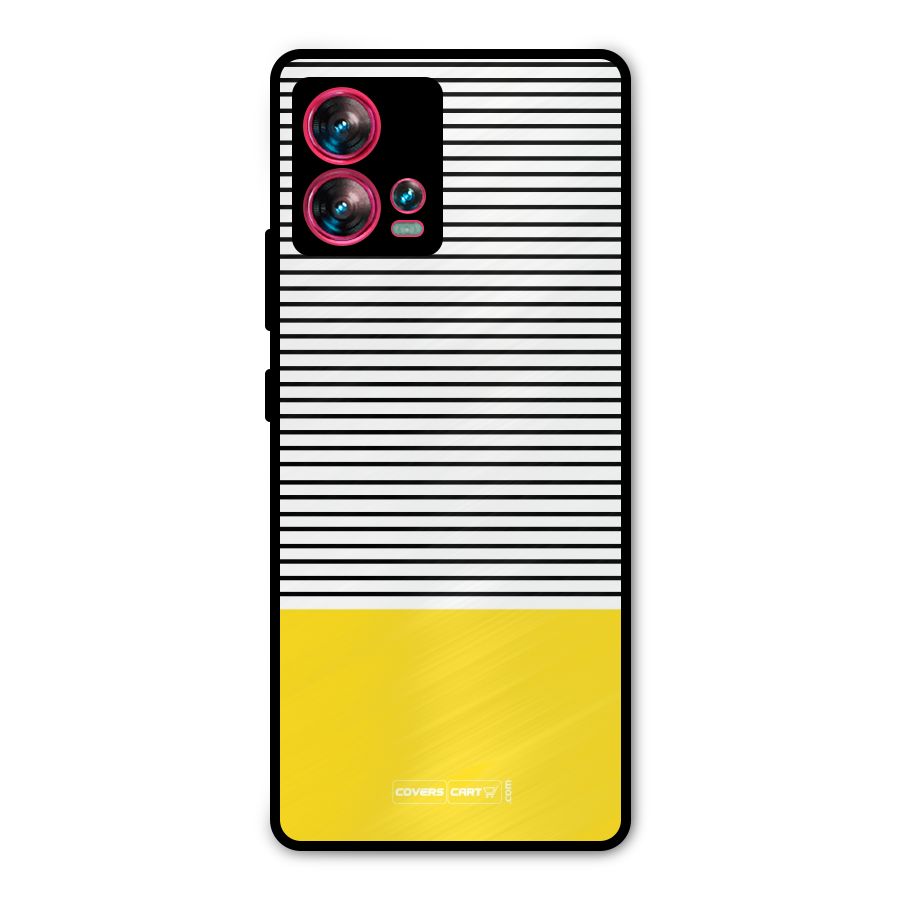 Bright Yellow Stripes Metal Back Case for Motorola Edge 30 Fusion