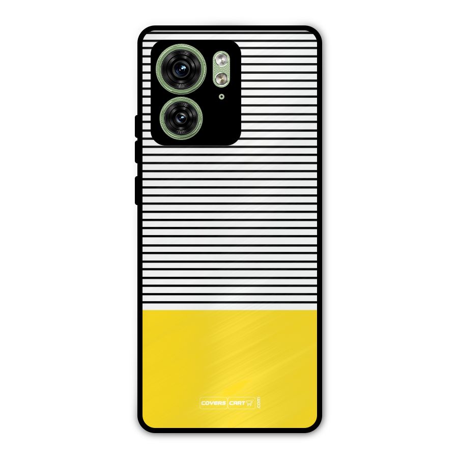 Bright Yellow Stripes Metal Back Case for Motorola Edge 40 5G