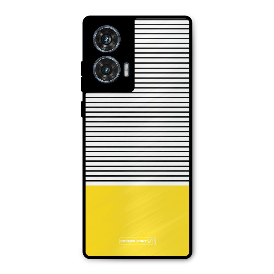 Bright Yellow Stripes Metal Back Case for Motorola Edge 50 Fusion