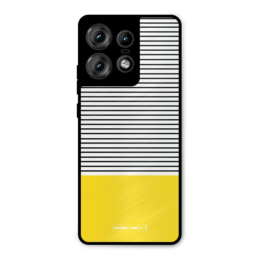Bright Yellow Stripes Metal Back Case for Motorola Edge 50 Pro