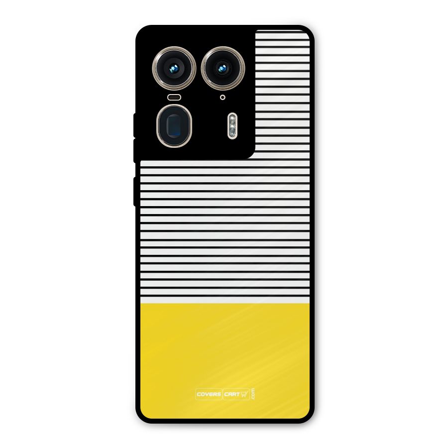 Bright Yellow Stripes Metal Back Case for Motorola Edge 50 Ultra