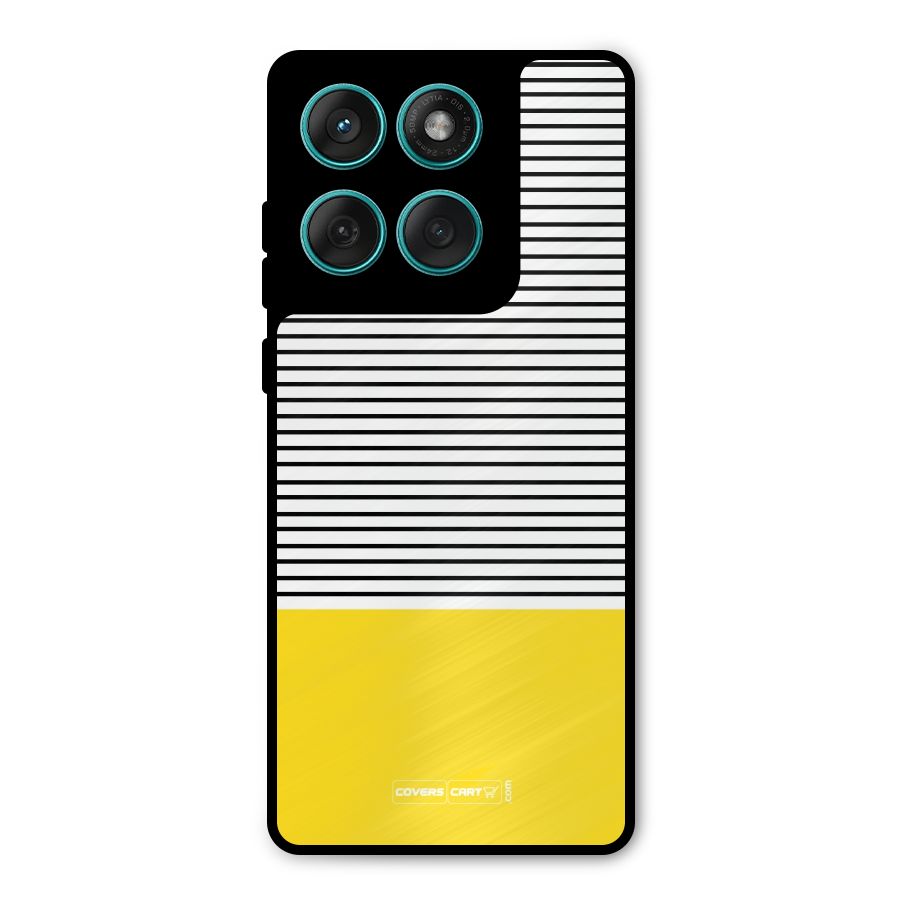 Bright Yellow Stripes Metal Back Case for Motorola Edge 60 Fusion