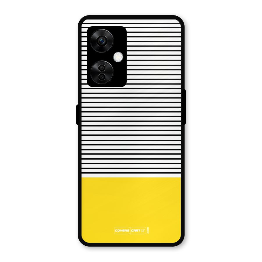 Bright Yellow Stripes Metal Back Case for OnePlus Nord CE 3 Lite