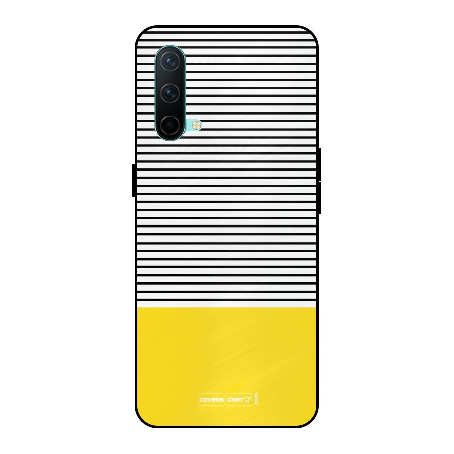 Bright Yellow Stripes Metal Back Case for OnePlus Nord CE 5G