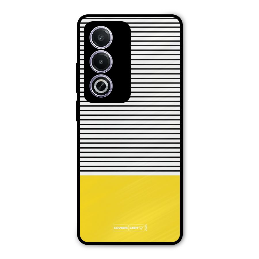 Bright Yellow Stripes Metal Back Case for Oppo A3 Pro