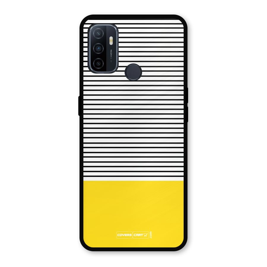 Bright Yellow Stripes Metal Back Case for Oppo A53