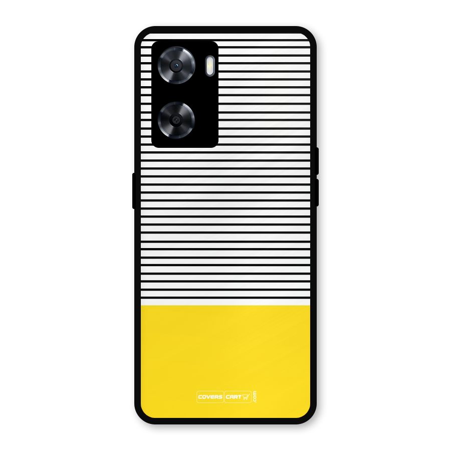 Bright Yellow Stripes Metal Back Case for Oppo A57 2022