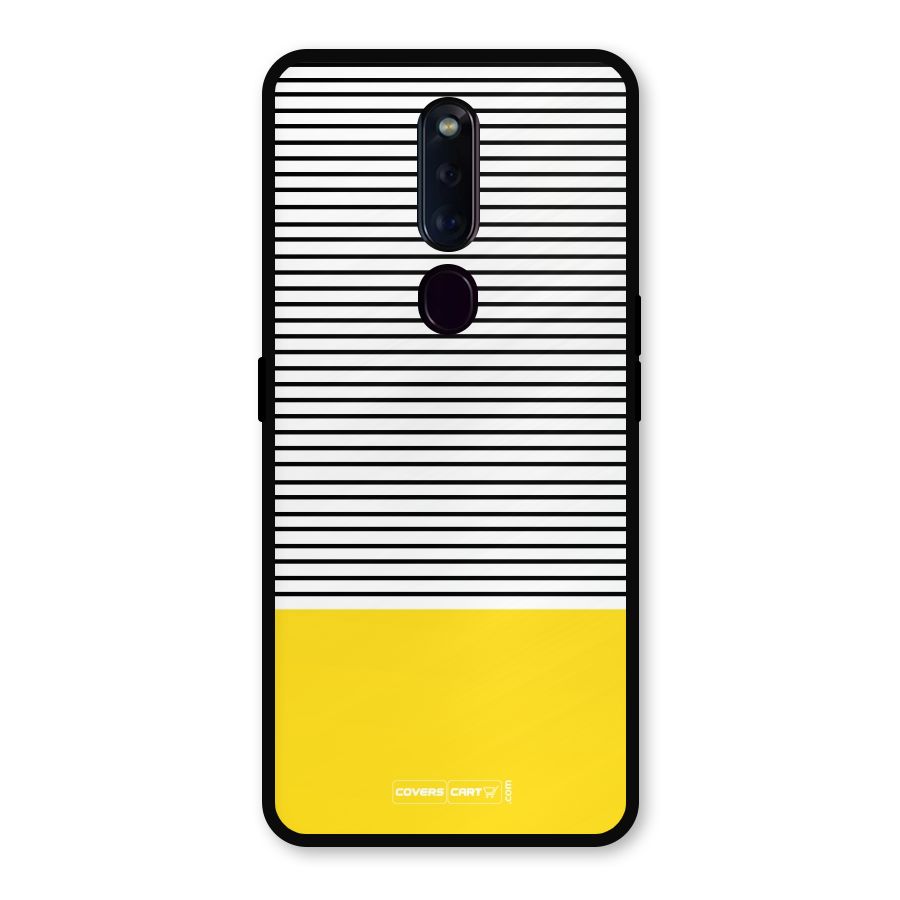Bright Yellow Stripes Metal Back Case for Oppo F11 Pro