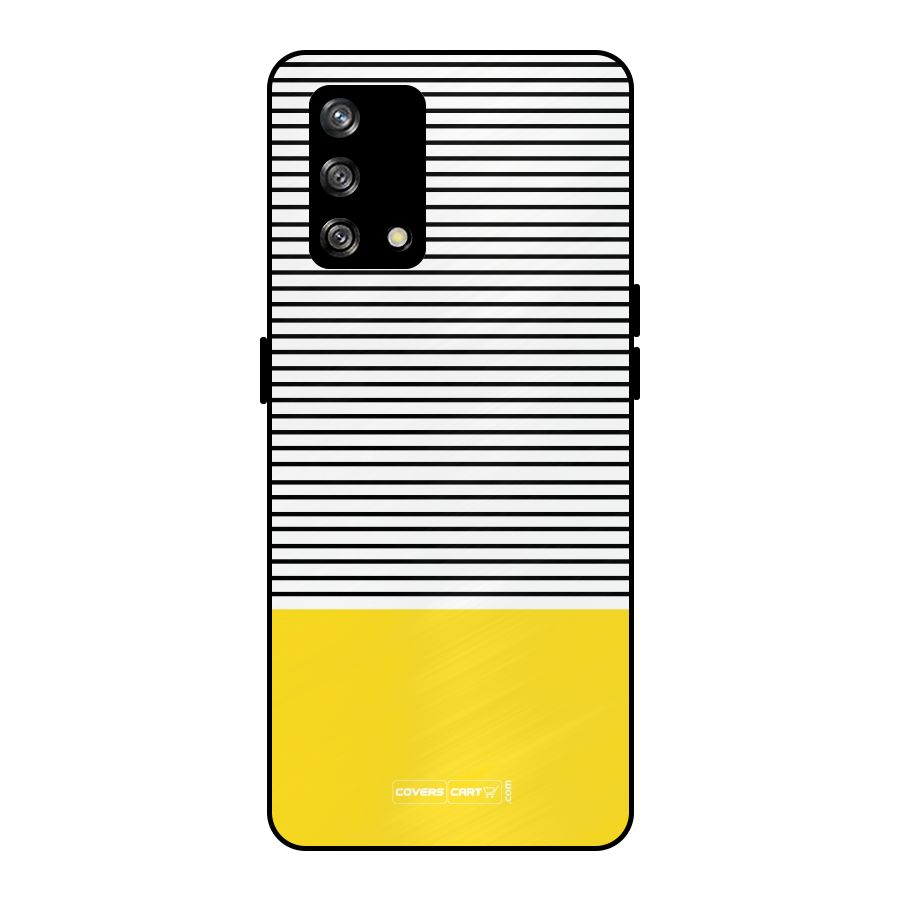 Bright Yellow Stripes Metal Back Case for Oppo F19