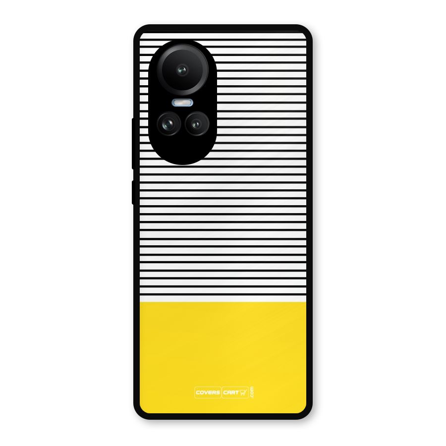 Bright Yellow Stripes Metal Back Case for Oppo Reno10 Pro