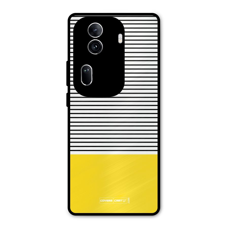 Bright Yellow Stripes Metal Back Case for Oppo Reno11 Pro 5G