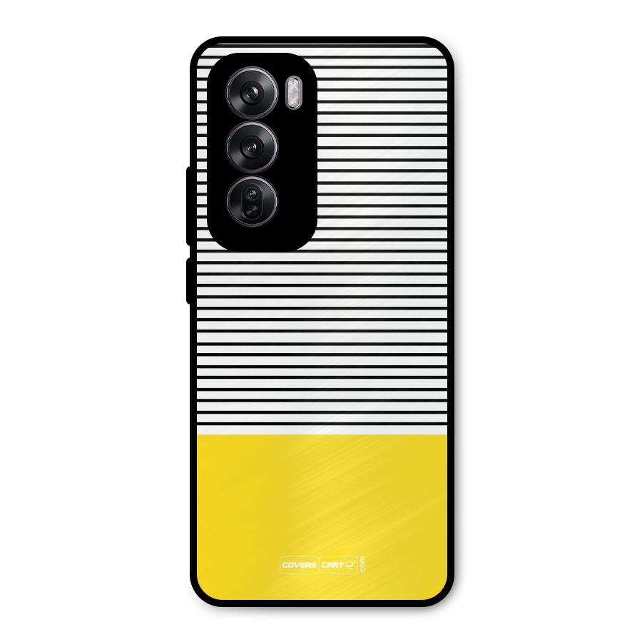 Bright Yellow Stripes Metal Back Case for Oppo Reno12 Pro
