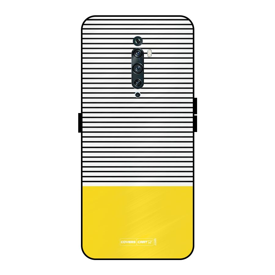 Bright Yellow Stripes Metal Back Case for Oppo Reno2 Z