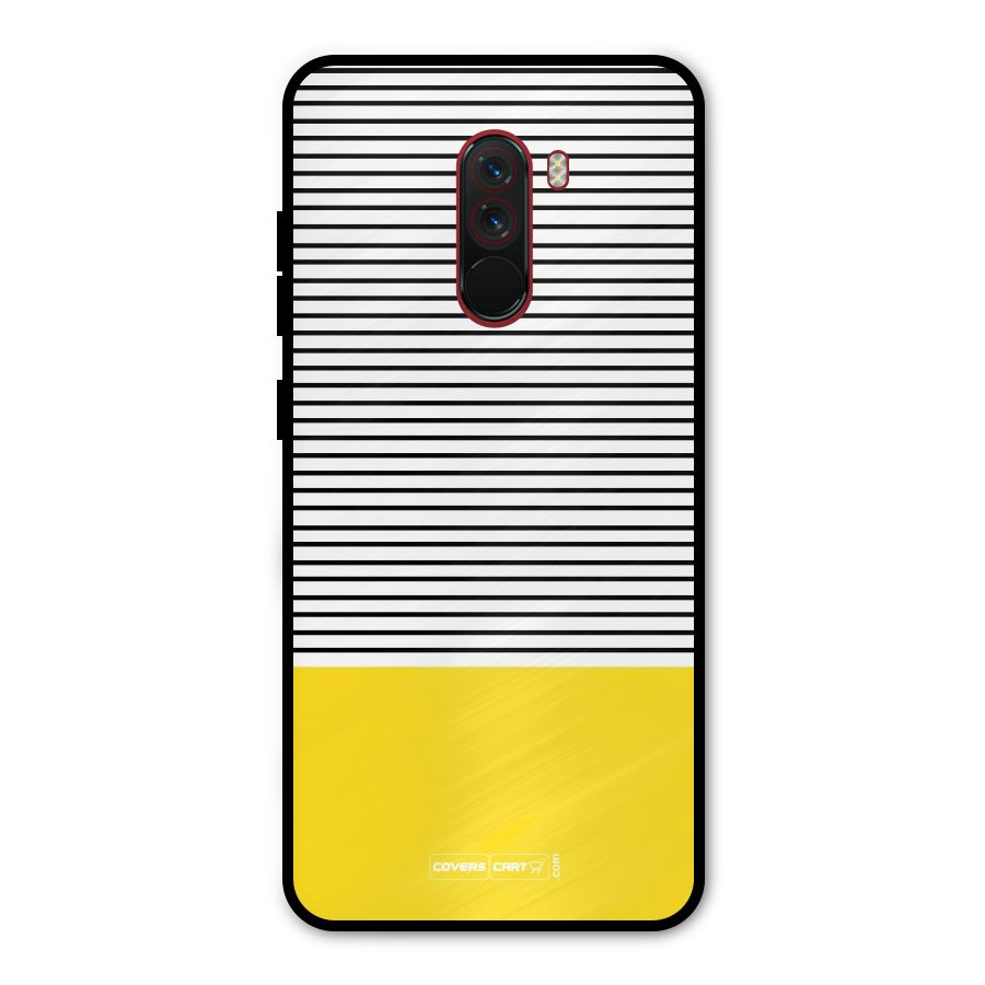 Bright Yellow Stripes Metal Back Case for Poco F1