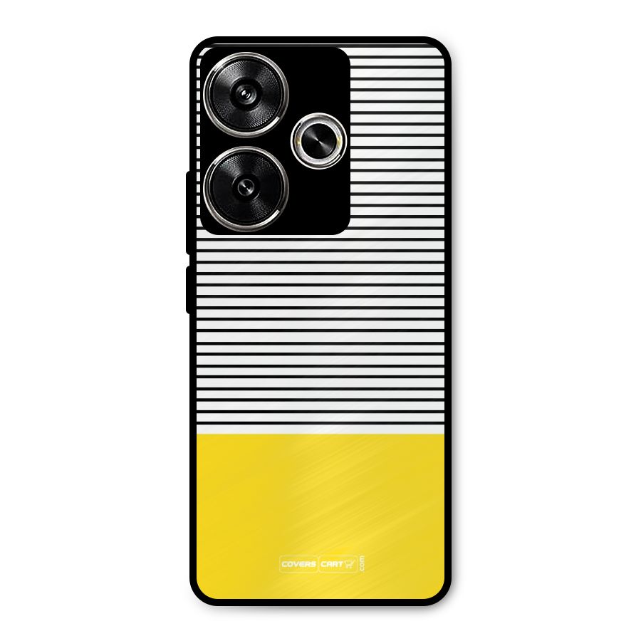 Bright Yellow Stripes Metal Back Case for Poco F6