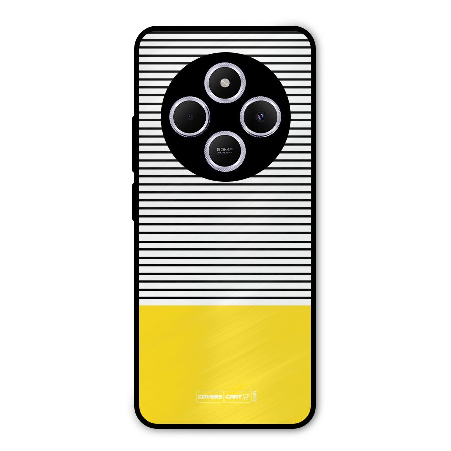 Bright Yellow Stripes Metal Back Case for Poco M7