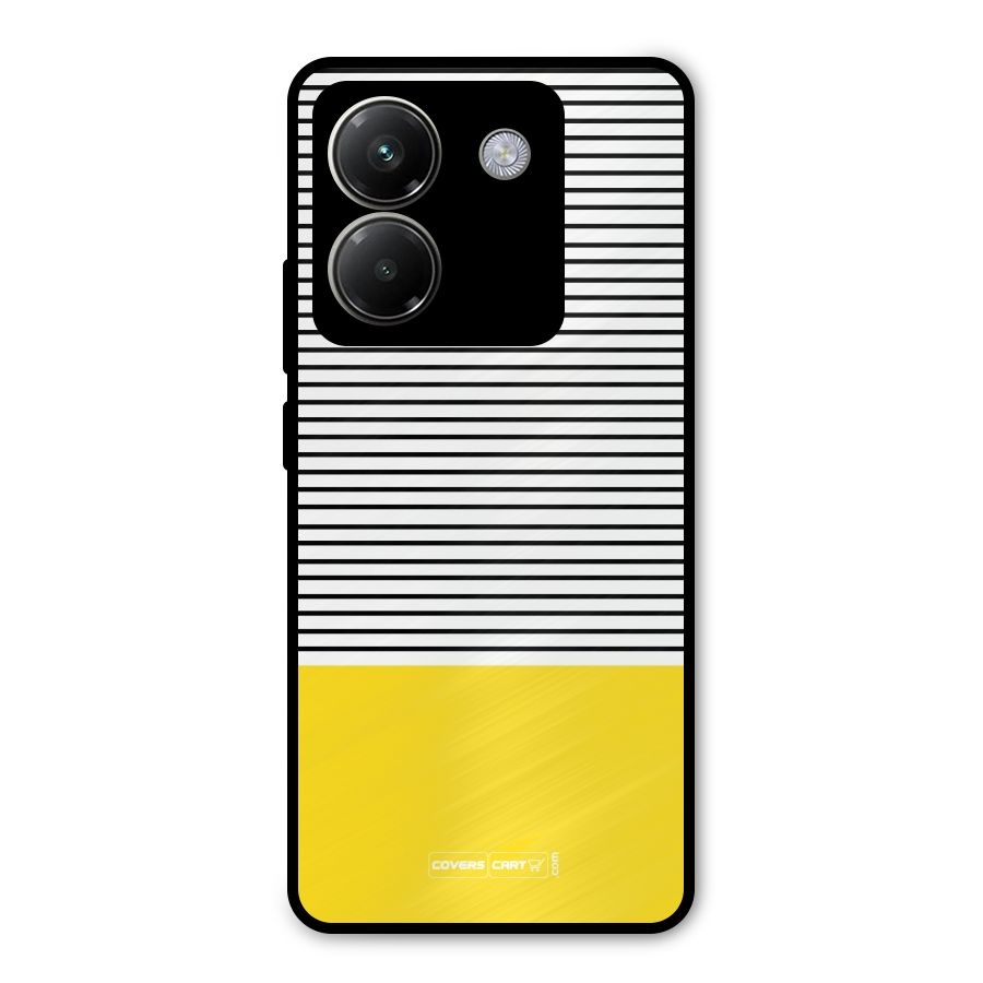 Bright Yellow Stripes Metal Back Case for Poco M7 Pro 5G