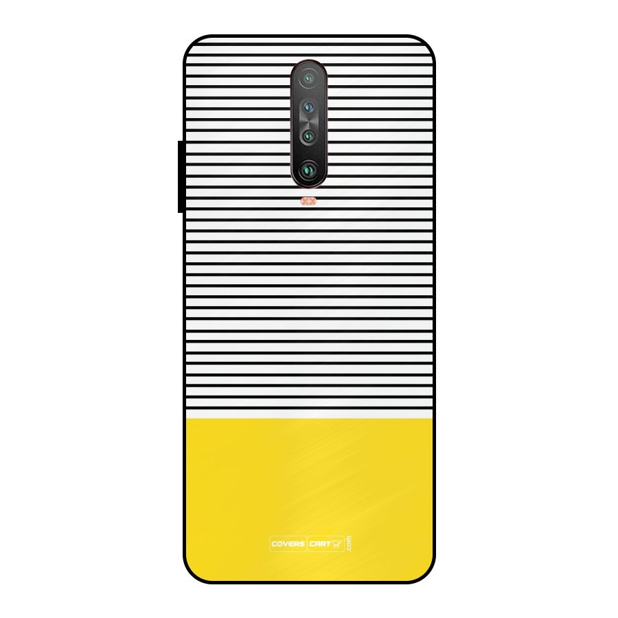 Bright Yellow Stripes Metal Back Case for Poco X2