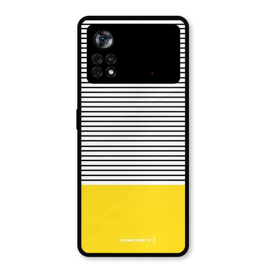 Bright Yellow Stripes Metal Back Case for Poco X4 Pro 5G