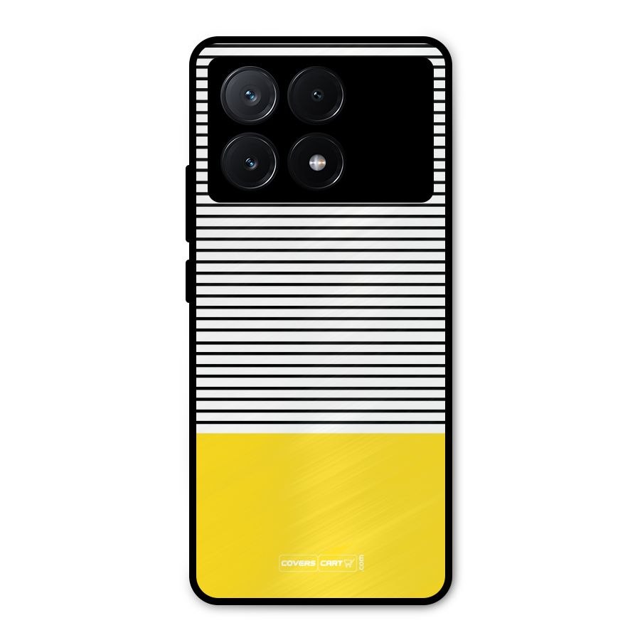 Bright Yellow Stripes Metal Back Case for Poco X6 Pro