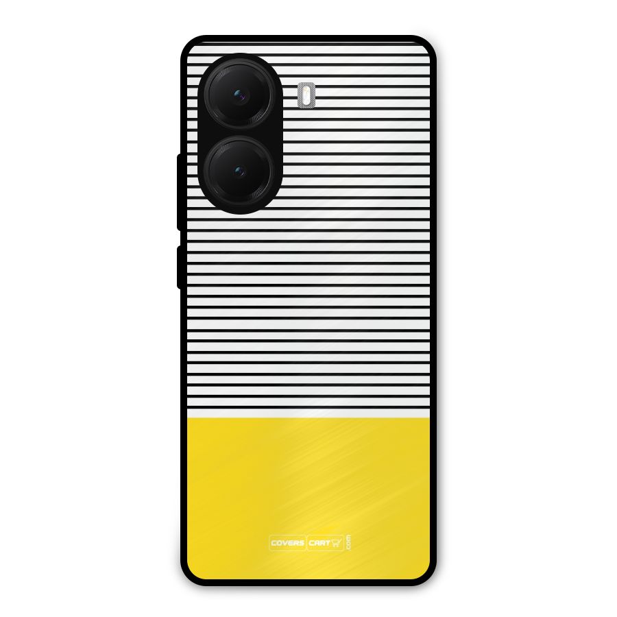 Bright Yellow Stripes Metal Back Case for Poco X7 Pro