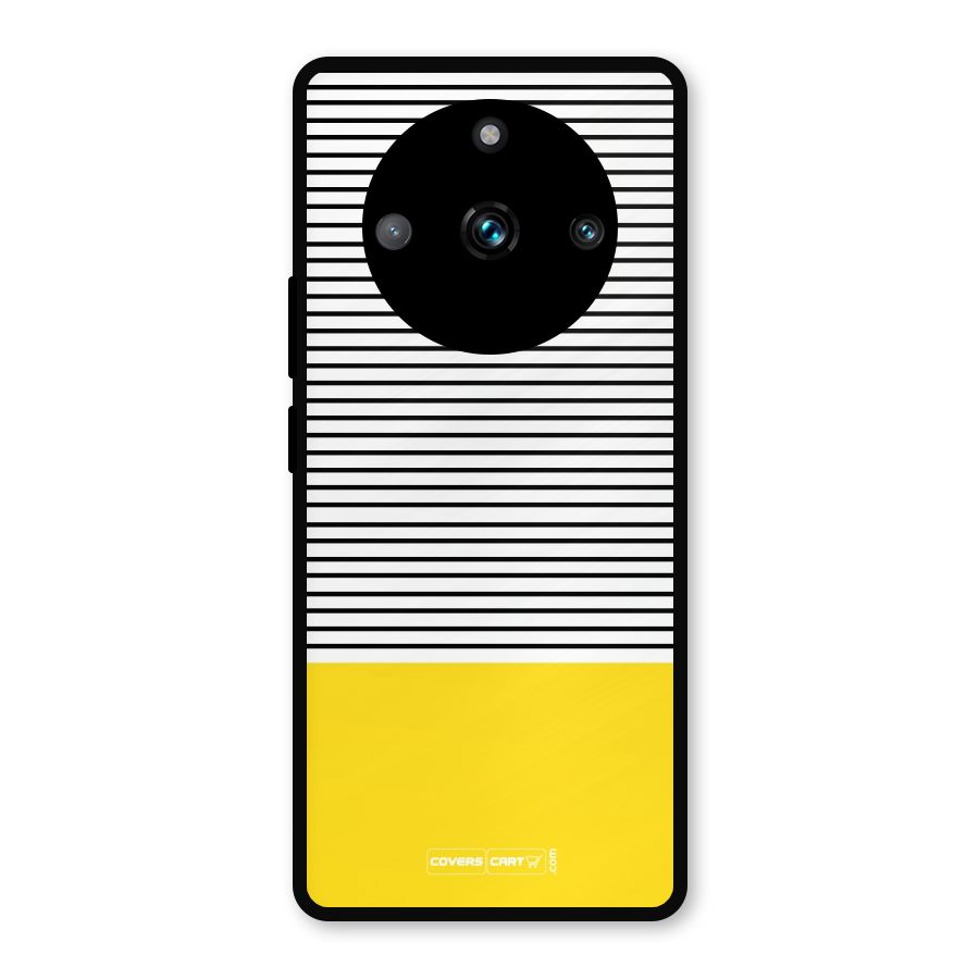 Bright Yellow Stripes Metal Back Case for Realme 11 Pro Plus