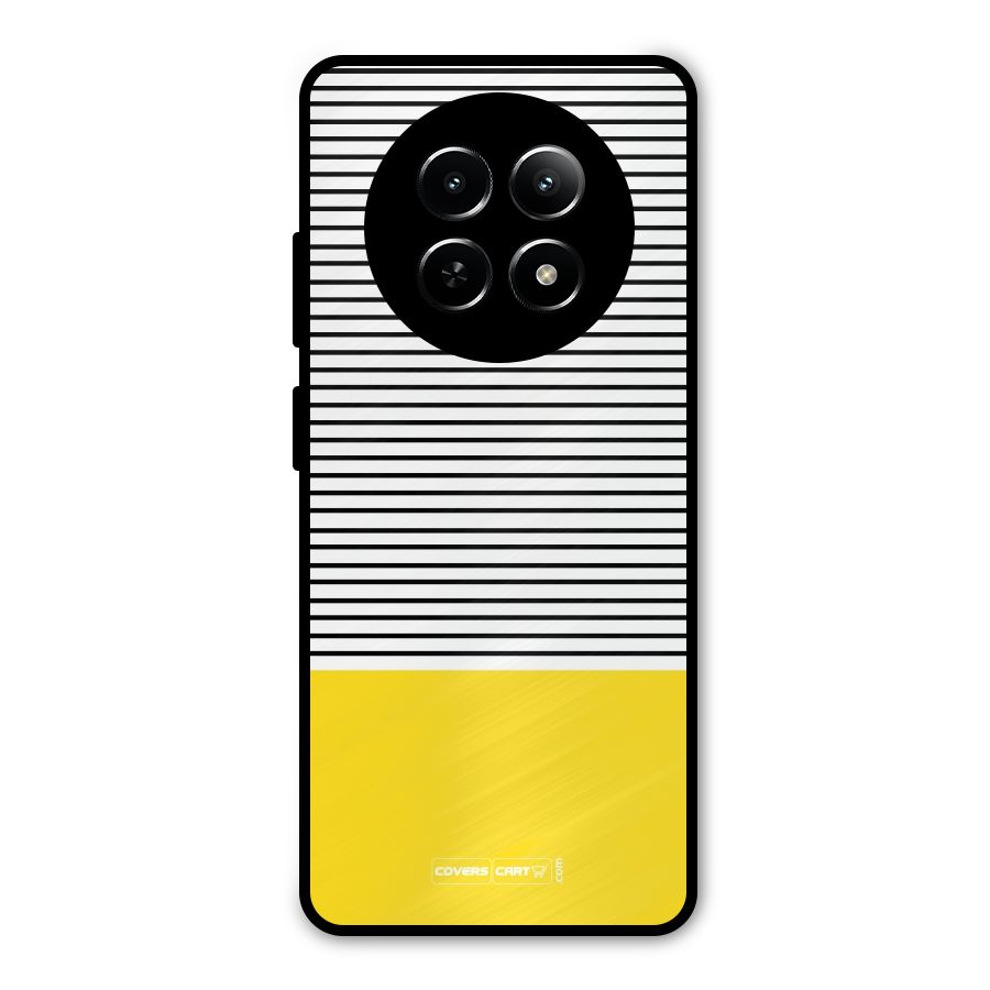 Bright Yellow Stripes Metal Back Case for Realme 12 5G