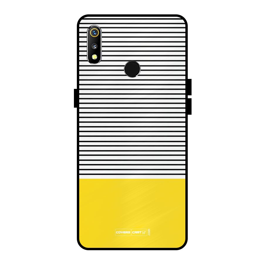 Bright Yellow Stripes Metal Back Case for Realme 3i