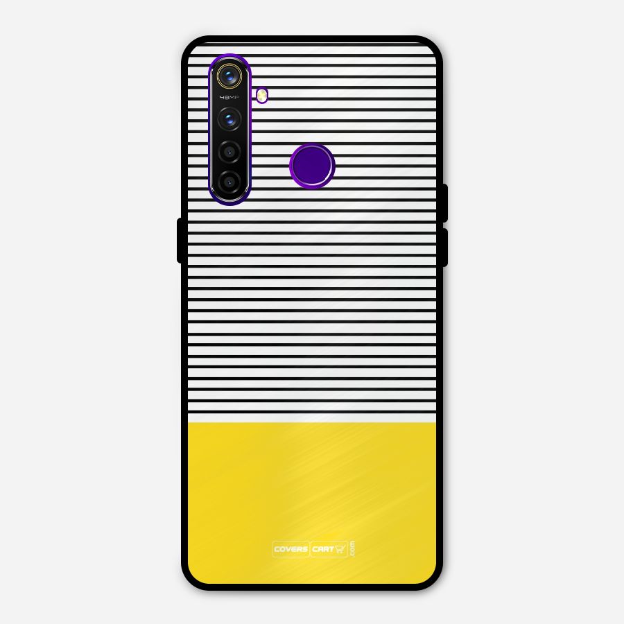 Bright Yellow Stripes Metal Back Case for Realme 5 Pro