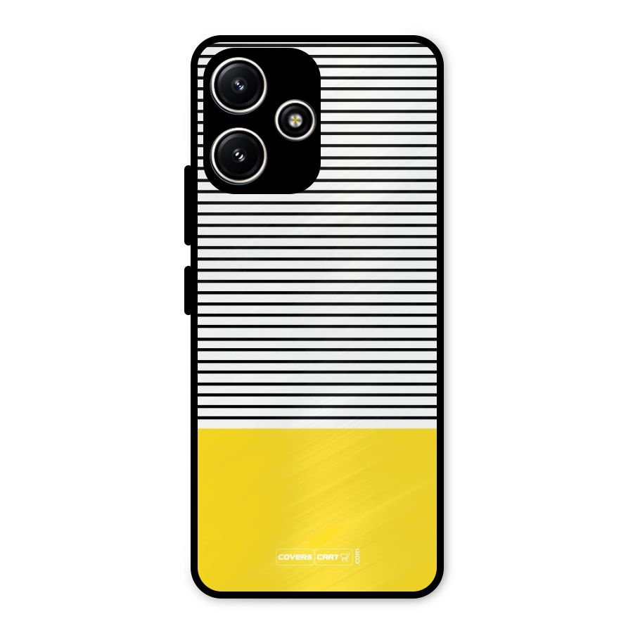 Bright Yellow Stripes Metal Back Case for Redmi 12 5G