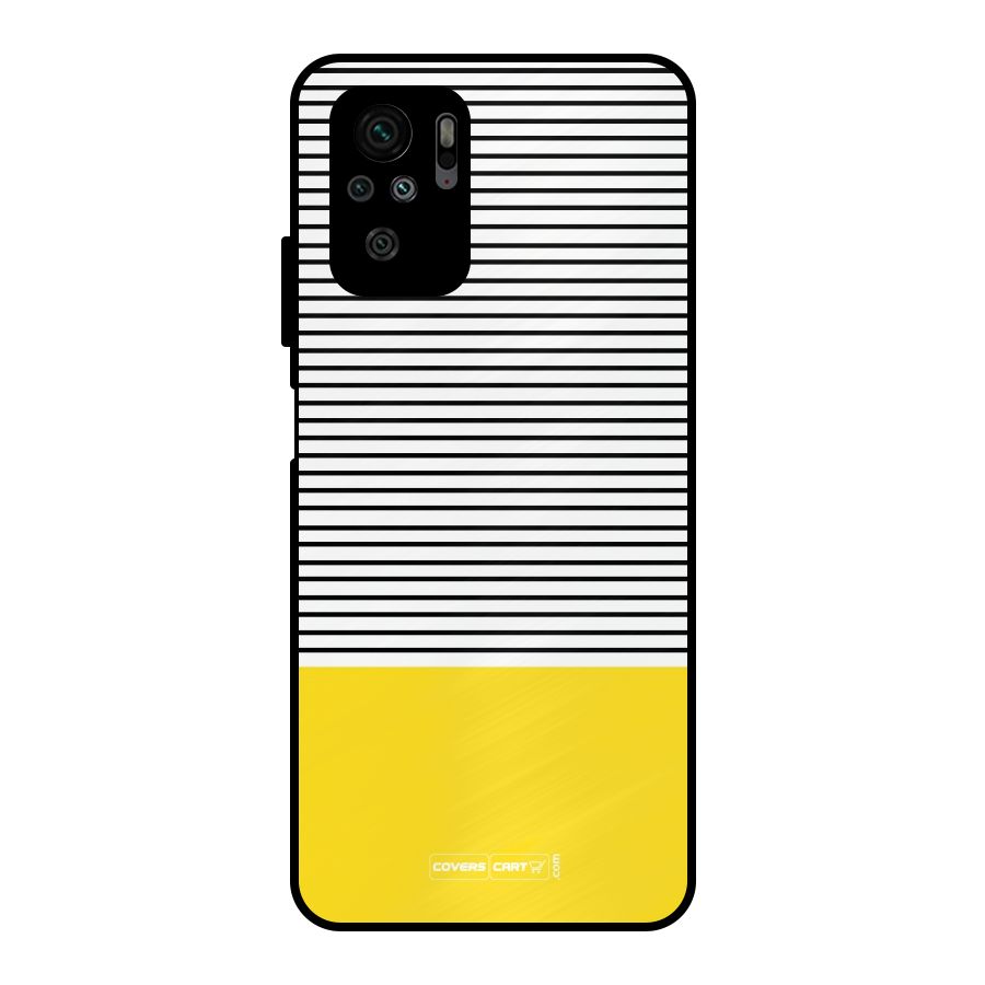 Bright Yellow Stripes Metal Back Case for Redmi Note 10S