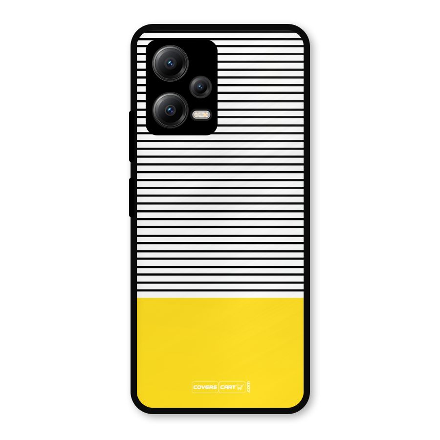 Bright Yellow Stripes Metal Back Case for Redmi Note 12 5G